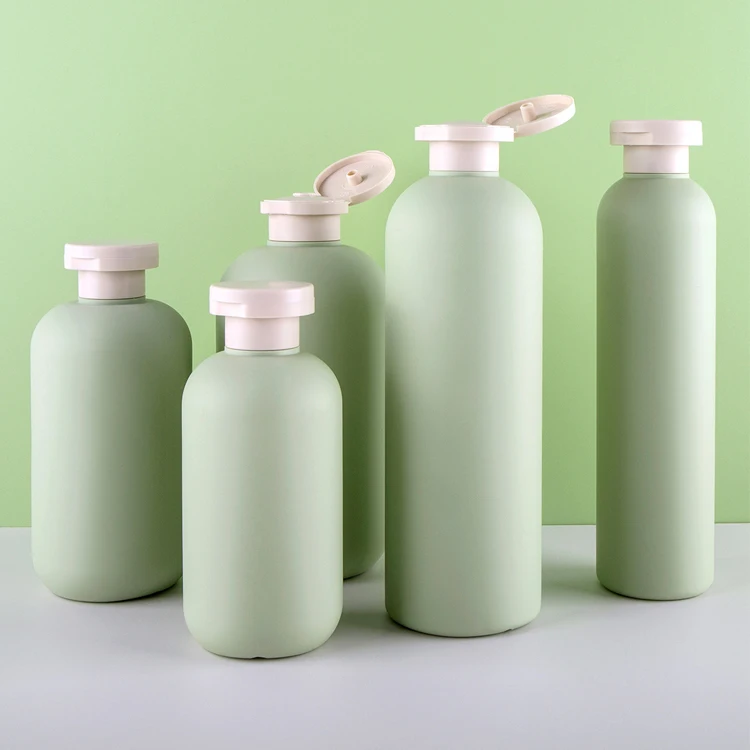 200ml 260ml 300ml 400ml 500ml Plastic shampoo bottle matte luxury HDPE green sub packaging cosmetics lotion body wash bottle