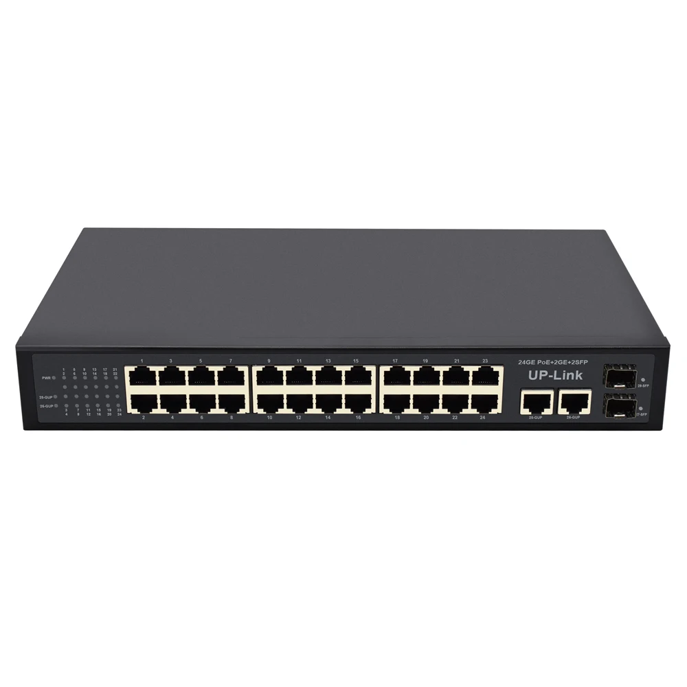 Full Gigabit 24 PoE Ports Ethernet Network Switch With 2 Sfp Port For Ap Cctv Security