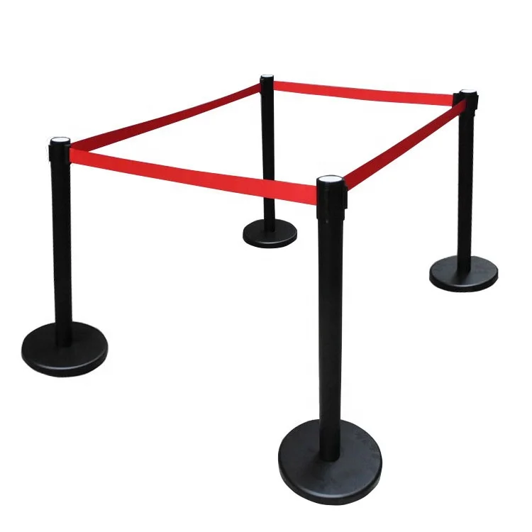 Hot Sale Flexible Match Crowd Control Retractable Barrier Post Stand Queue Line Stand with 2 Meter Belt, Road Block Barriers/