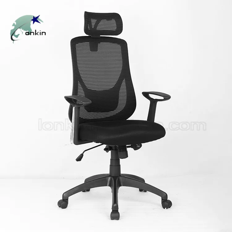 Black  Ergonomic Mesh Office Desk Chair  Swivel  Head Rest Back Support Executive Office Chair