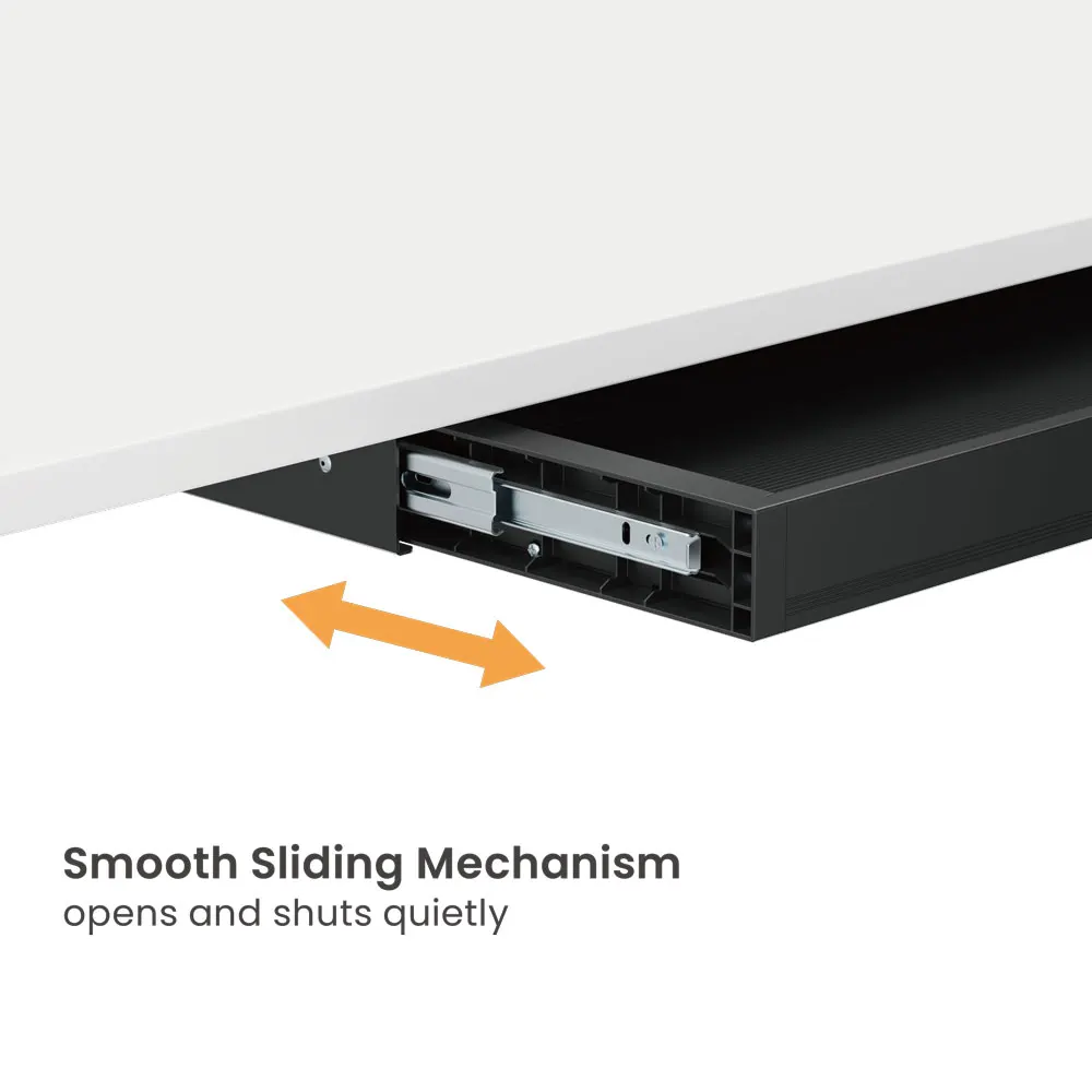 Large Size Pullout Drawer Storage Steel Office Accessories Ultra Slim Organizer Under Desk Storage Organizer Tray Desk Drawer
