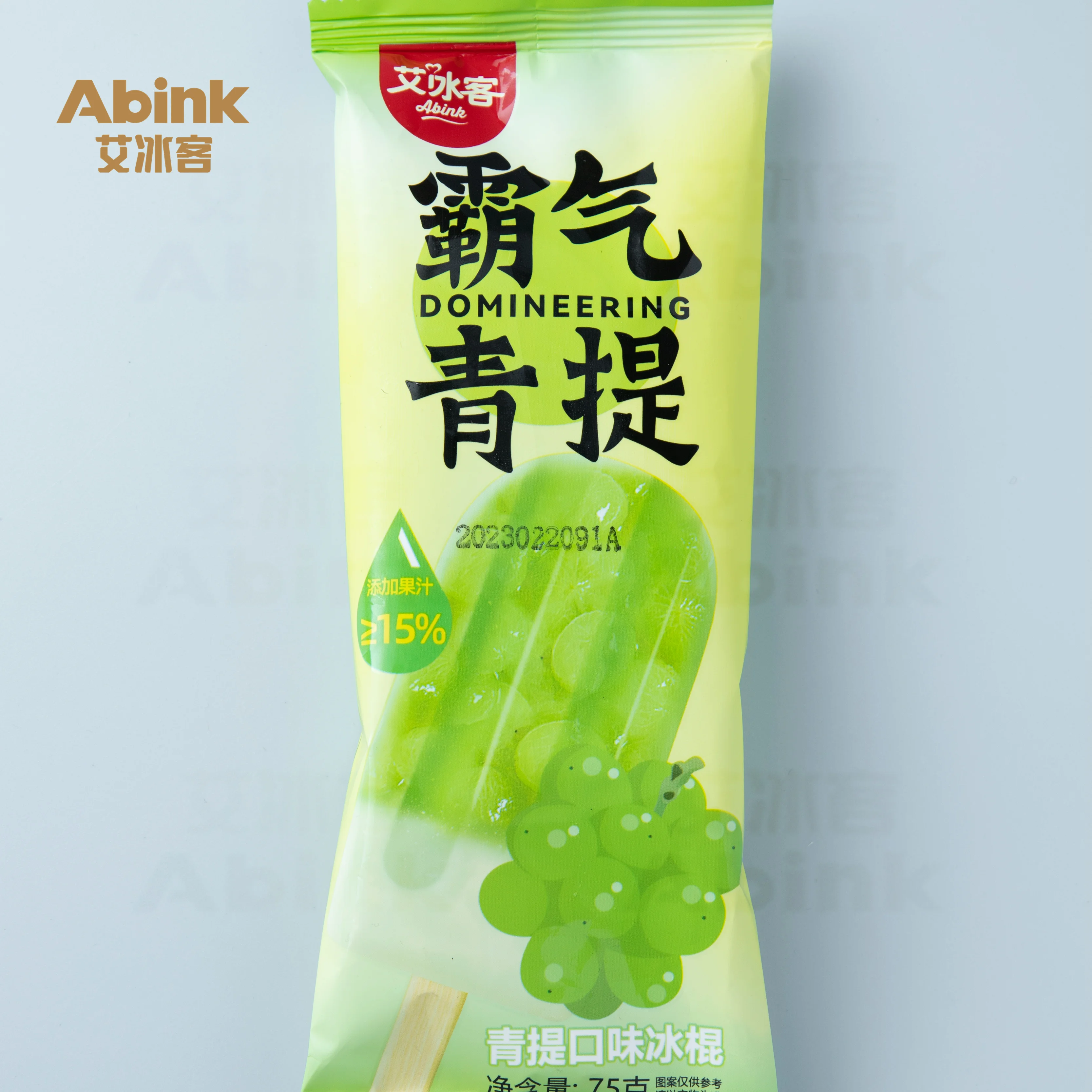 Abink Trending Milk Flavor Ice Cream Stick Packaged in a Confident Green Grape Crispy Chocolate Strawberry-Soft and Refreshing!