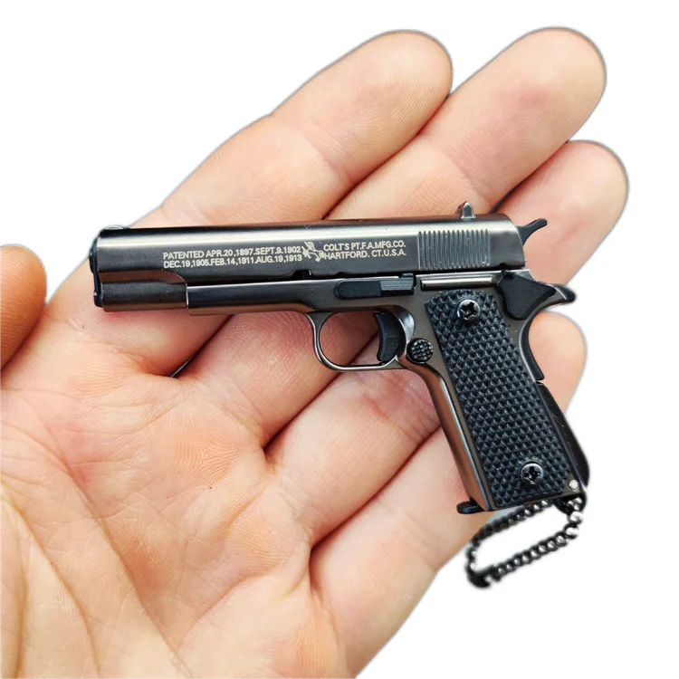 2023 TS  1:3 Gun Color 1911 Full Metal Gun Model Toy Keychain Gun Pistol Metal Keychain