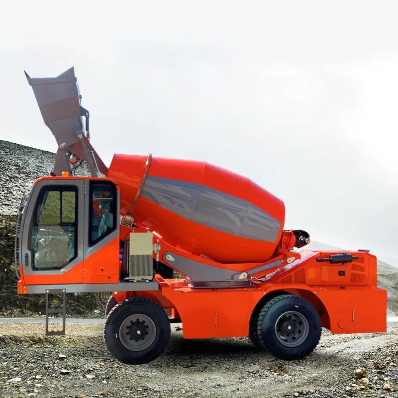 New Fully Hydraulic Mobile Concrete Mixer Truck from China Self-Loading with Reliable Engine famous brand engine china