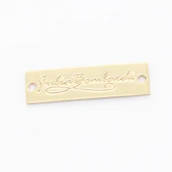 Factory price gold letter brand logo customized metal plates tags labels