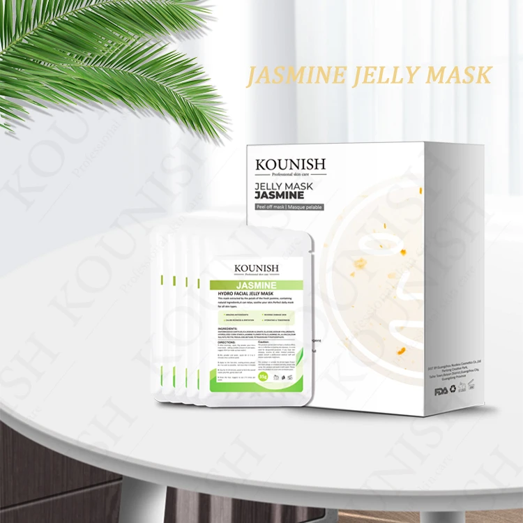 KOUNISH Organic Matcha Jelly Powder Face Masks Products Aloe Vera Whitening Skin Care Soft OEM Facial Mask
