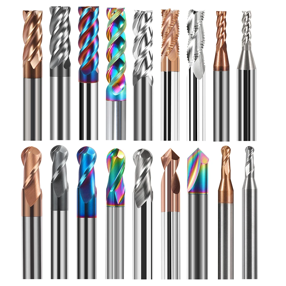 Custom Milling Cutter CNC Tools Endmill Solid Carbide HRC45 HRC55 HRC65 Endmill 4 Flute Flat Fresa End Mill