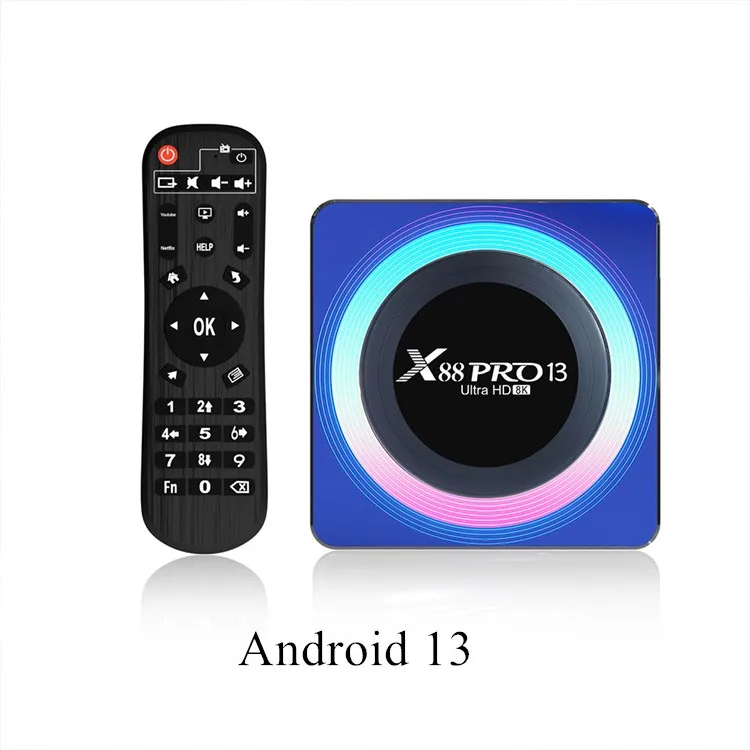 Latest Android 13 Leadcool Set Top Box IPTV Smart Box X88 Pro 13 WIFI 6 Support 8K Video Decoding