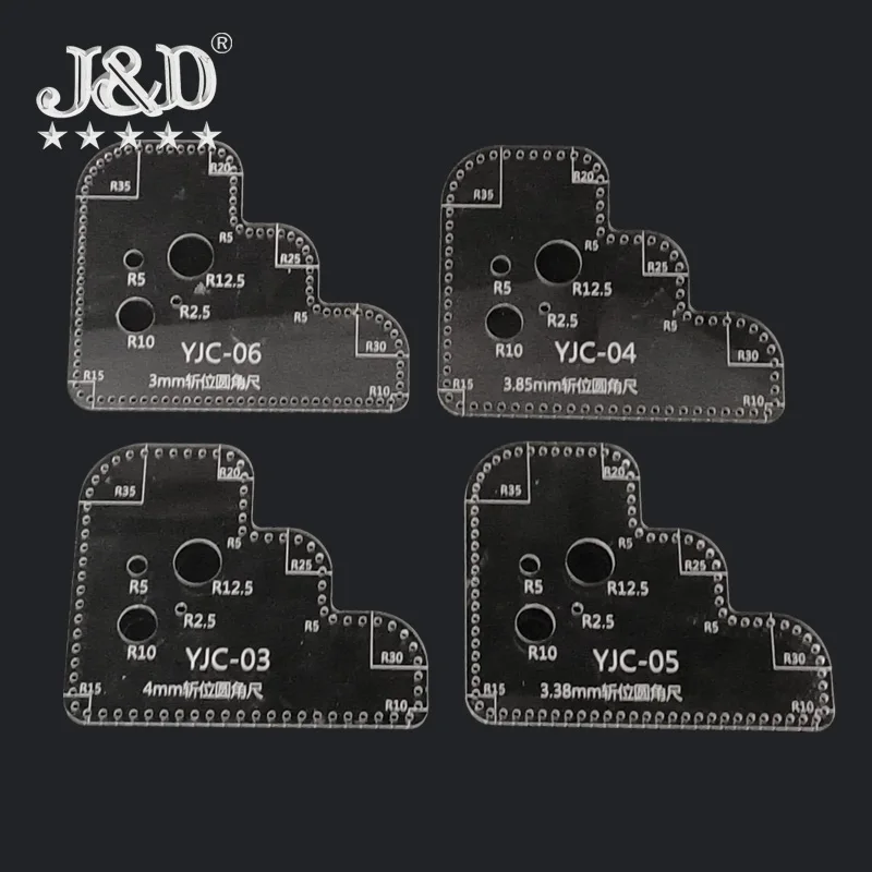 4 models round corner cutting hole positioning ruler acrylic high transparent auxiliary tying position hand made leather
