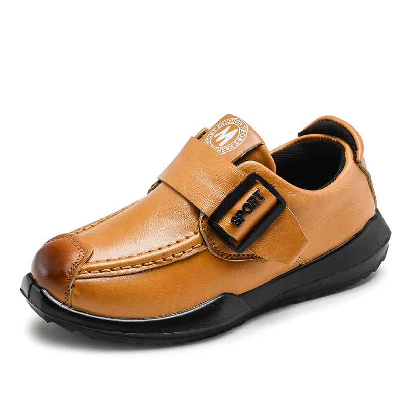 School Shoes for Children Black School Shoes Leather Kids Casual Sneakers