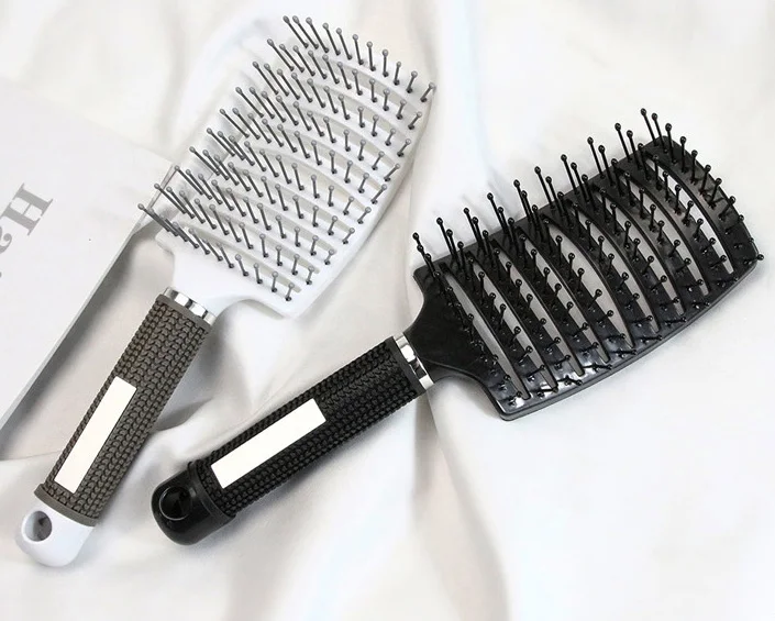 Classic Heat-Resistant  curved vent hair brush with nylon ball point bristle Detangler hair brush