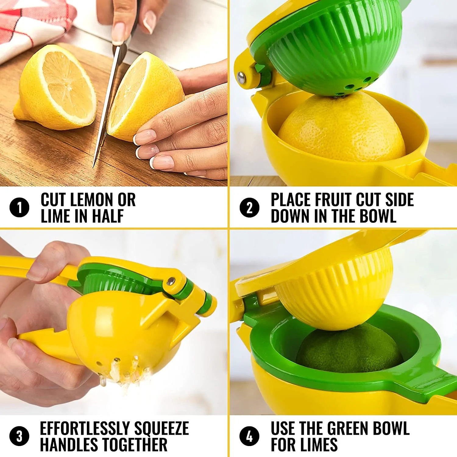 Aluminum Alloy Metal 2-In-1 Lemon Lime Squeezer Hand Pressure Juicer Lemon Squeezer Max Manual Citrus Juicer