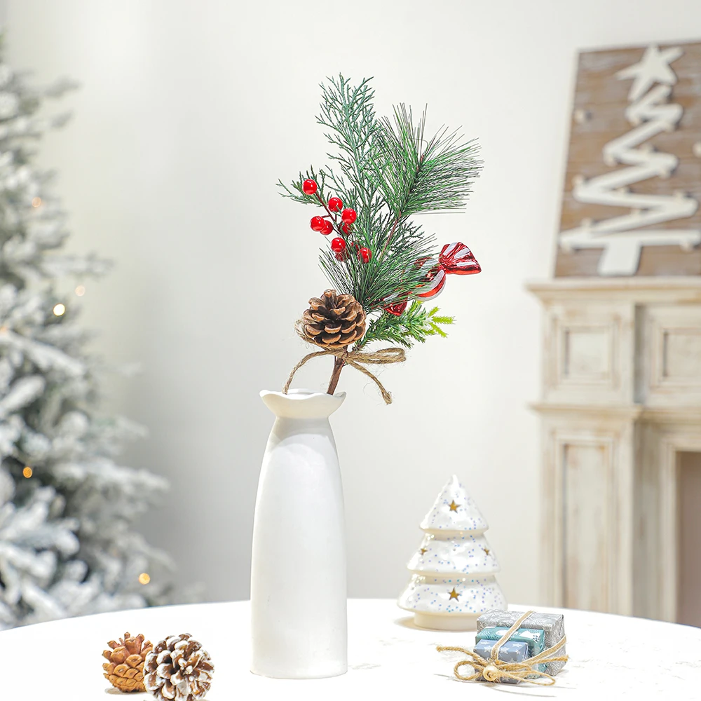 2024 New Arrive Red Fruit Bundle Branch Home Artificia 12 Designs Christmas Berries Branch Decorations