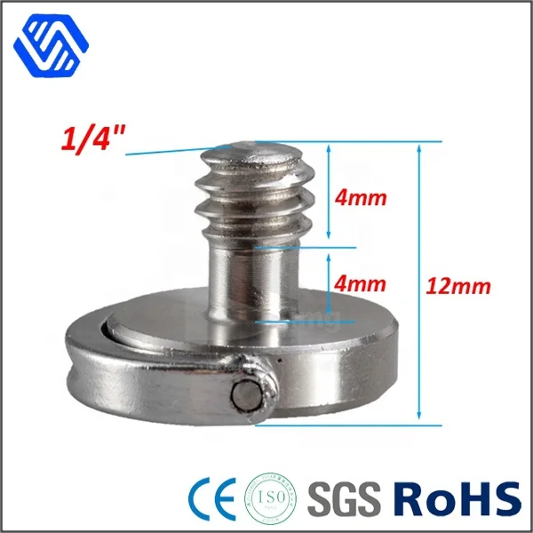 Camera tripod parts Wholesale stainless steel hidden camera screw 1/4 3/8inch d ring DSLR camera mounting screw