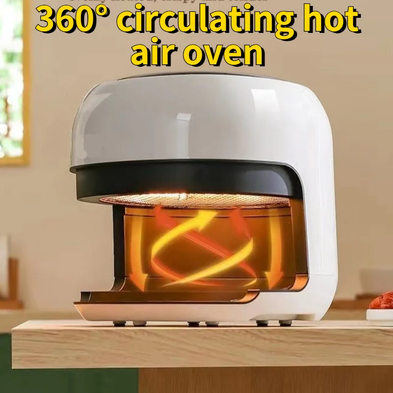 Home Appliances White Smart Touch Screen Toaster Visual 1200W 4.5L Air Fryer with Visualization