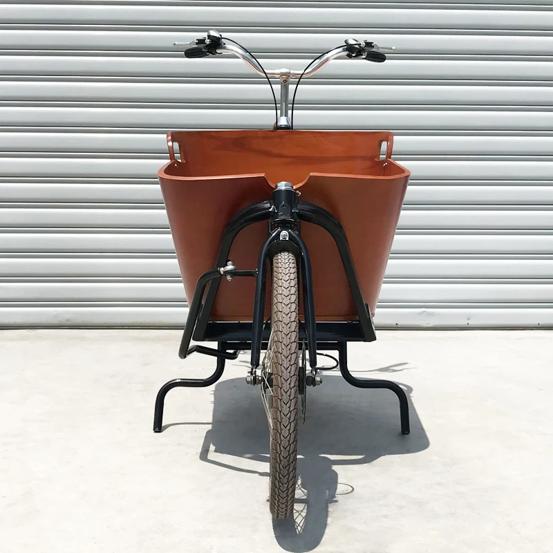 Urban front loading 6 Speeds powerful Bafang rear motor electric tricycle 2 wheels e trike cargo bike long john electric trike