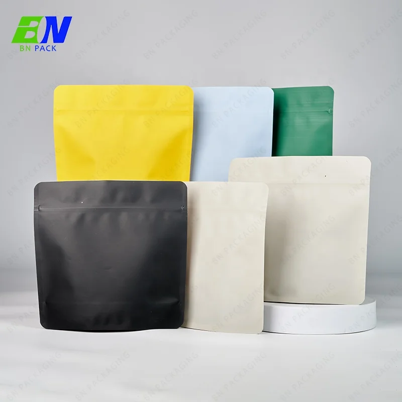 250g Recyclable Flat Bottom Zipper Pouch PVA-PE EVOH-PE Coffee Bean Bag