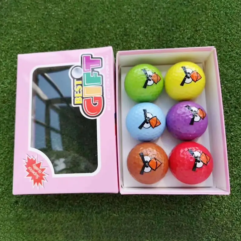 In Stock  color pattern golf balls can be played Cartoon Golf Balls