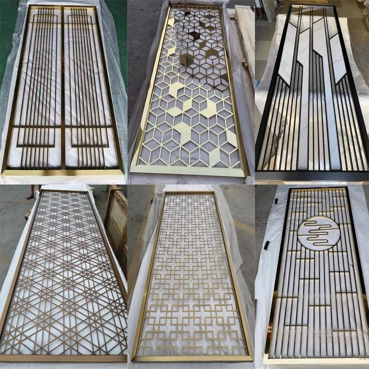 Simple modern entrance door wrought iron partition living room bedroom office decorate stainless steel screens & room dividers
