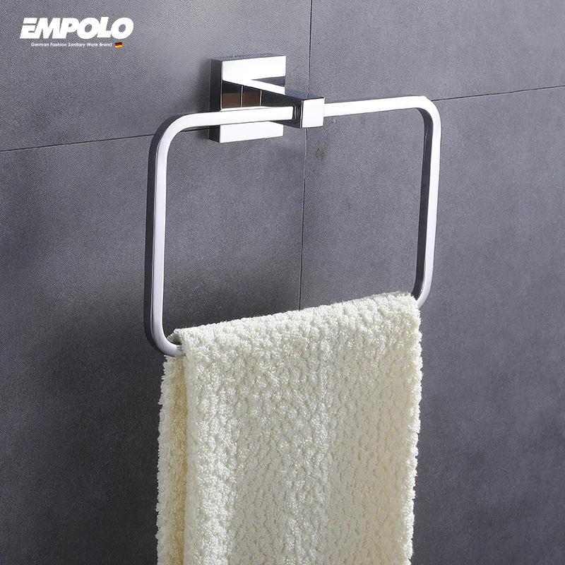 6 Pieces Solid Copper Wall Mounted Towel Ring Washroom Sanitary Fittings And Bathroom Accessories Set