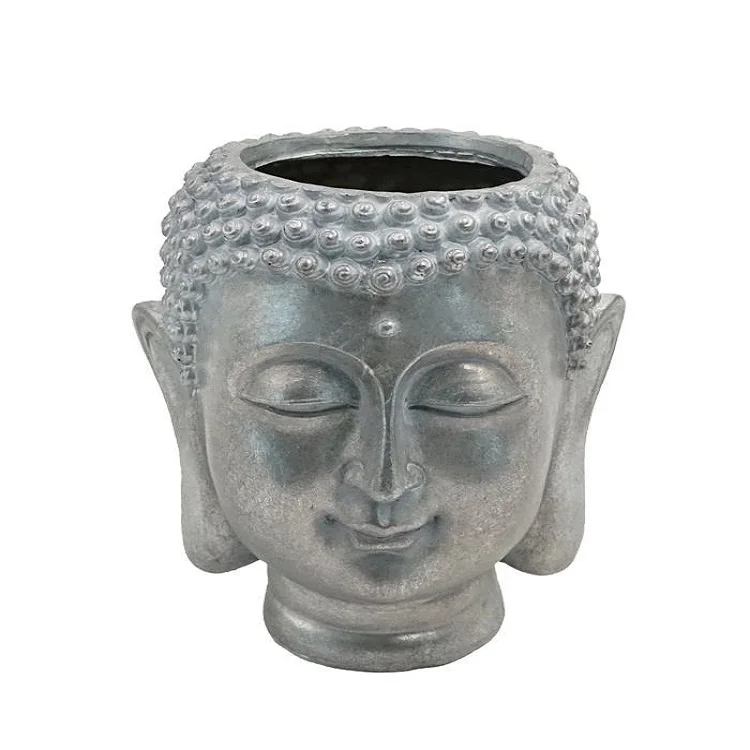 Wholesale Creative Home Resin Buddha Heads Flower Vase For Home Decoration