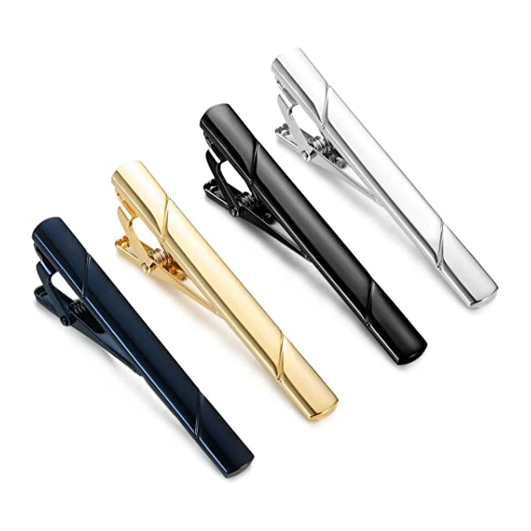 Wholesale Factory Silver Gold Rose Gold Black Stainless Steel For Set Men Gift Metal Clasp Clamps Bar Tie Clip