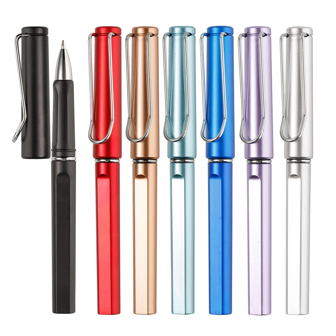 Горячая продажа офисные выдвиженческие изготовленные на заказ Шелкография 10 видов цветов пластиковый черный записи шариковая Oem ручки для подарочный набор