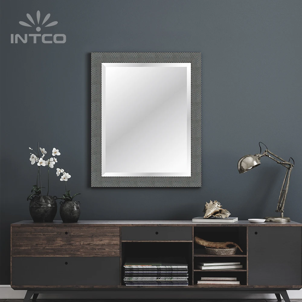 INTCO New Arrival Decorative Rectangular Diamond Bronze Bathroom Wall Mirror Frame