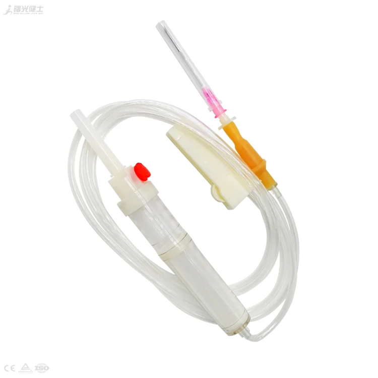 Chinese manufacturer Disposable sterile blood transfusion set with needle with injection port (1600281967315)