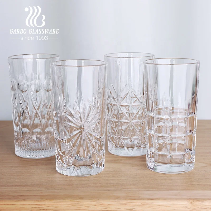 Highball Juice Heavy Bottom Whisky Glass Cup Rock Glass Tableware Set Of 6Pcs 14OZ  420ml Beer Juice Drinking Taller Tumbler
