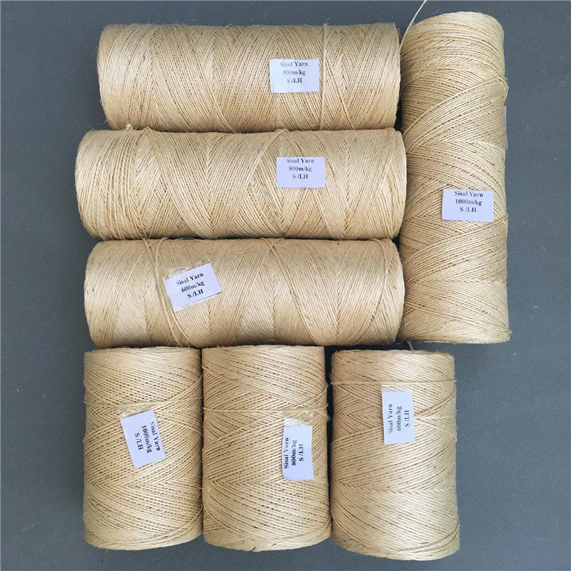 Sisal Textile Raw Material cat tree Manufactured Natural Color and White China Origin 350m/kg Sisal Yarn