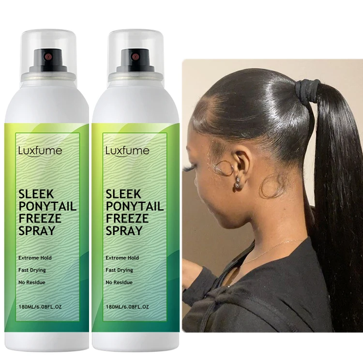 Private Label Ponytail Freeze Spray Strong Hold Styling Aerosol Hair Holding Spray For Ponytails