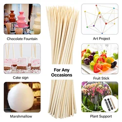 Bamboo Skewers 6 Inch (200 Pcs) Natural BBQ for Shish Kabob, Grill, Appetizer, Fruit, Corn, Chocolate Fountain skewers