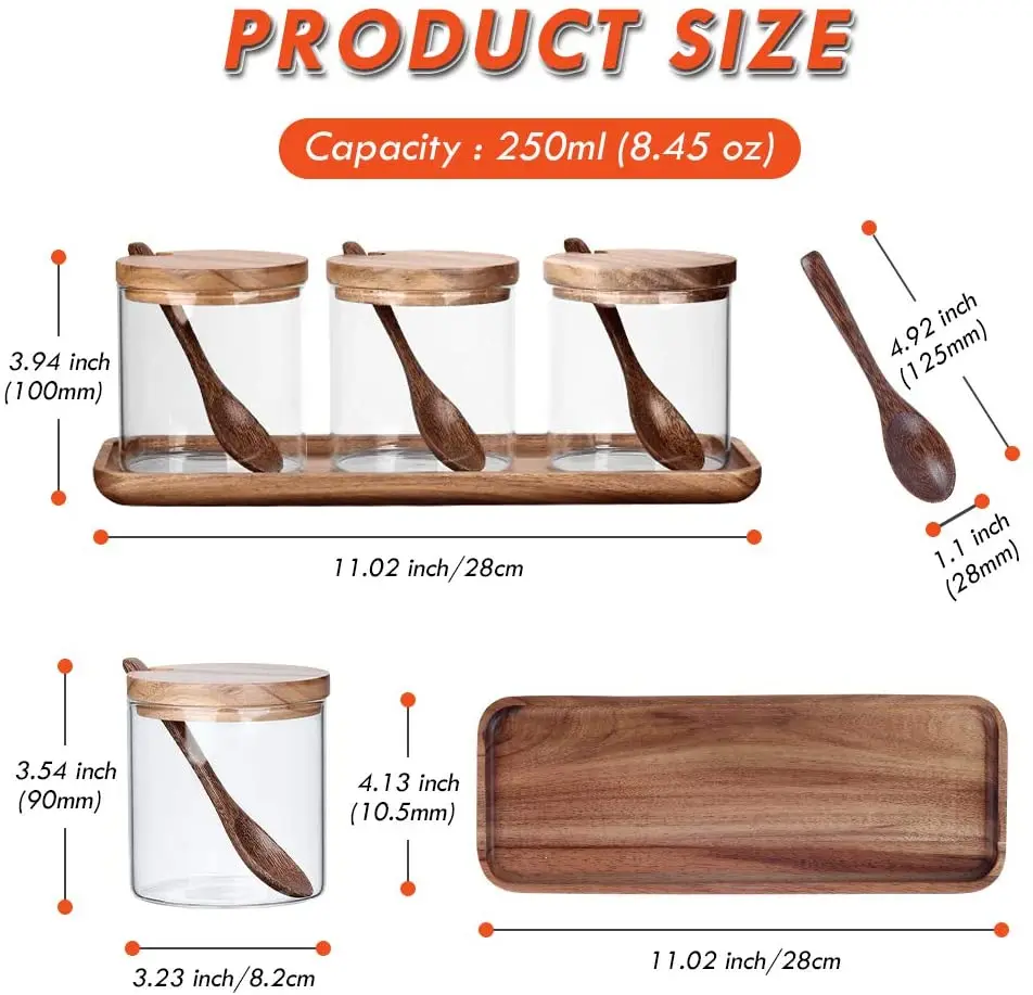 Condiment Container Seasoning Box Set Salt Sugar Spice Pepper Condiment Container Kitchen Cruet Seasoning Pots