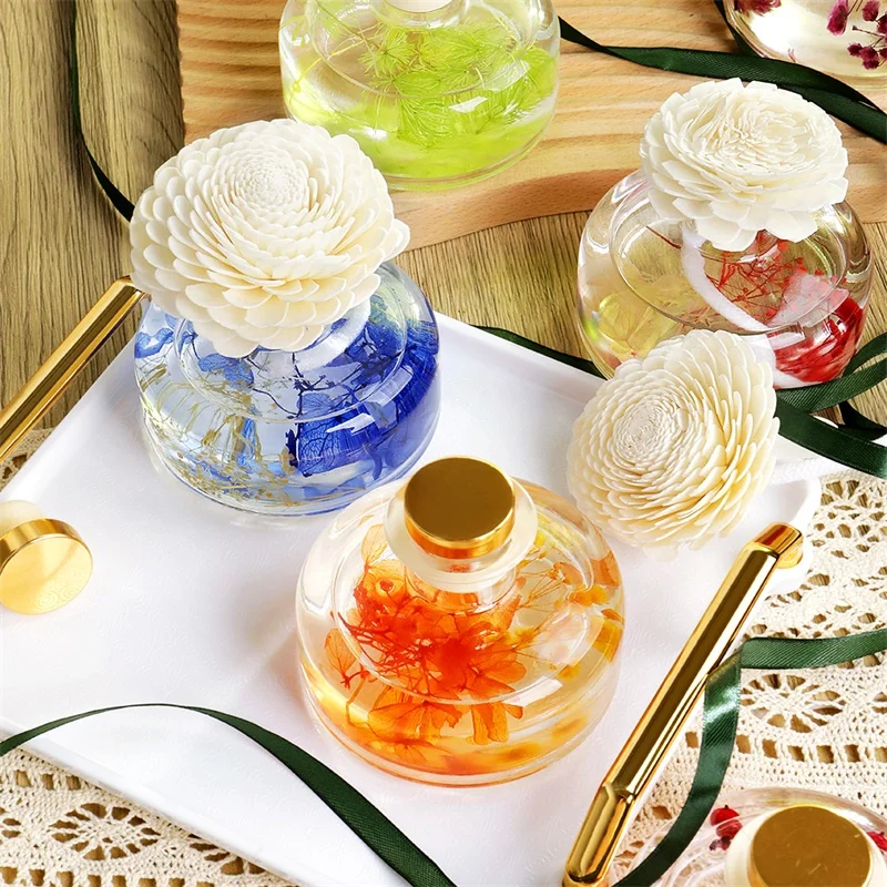 Flower Rattan Sticks Perfume Aromatherapy Deodorant Gardenia Velvet Petals Fragrance Diffuser Long Lasting Aroma Rose Lavender