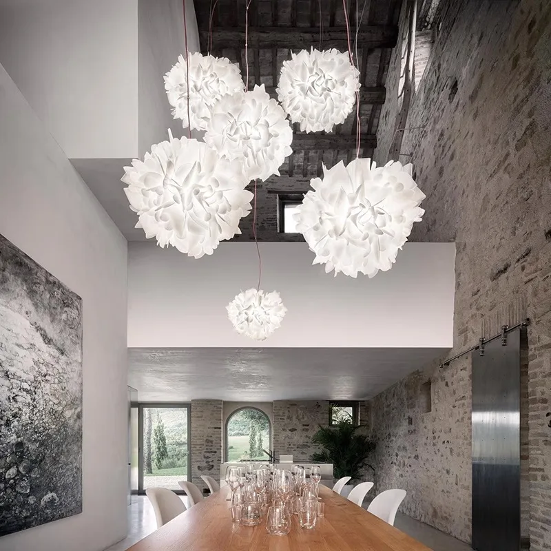 Italian Minimalist Clothing Store Restaurant bar Bedroom Feather PVC Chandelier