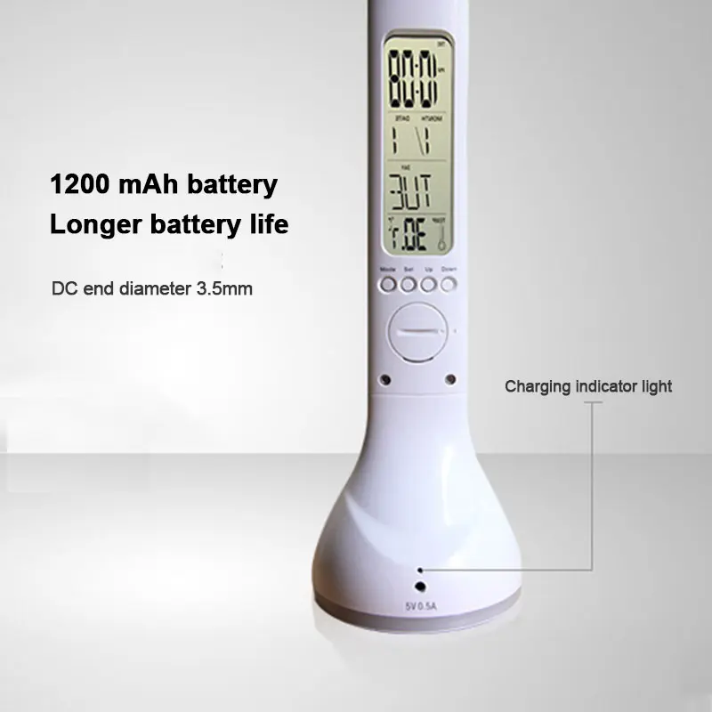 Белый складной календарь, часы с температурным сенсорным управлением, RGB светодиодная настольная лампа