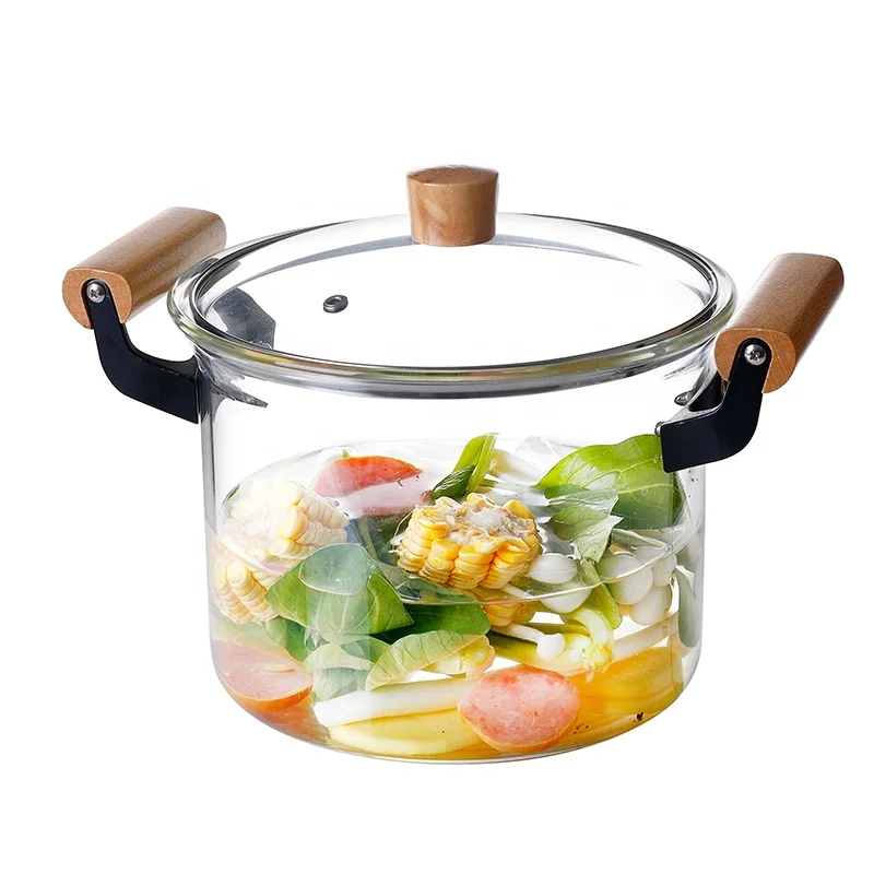 2.5L &4L Newest Glass Pot for household High borosilicate Glass Cooking Pot with Glass Lid Customized Size
