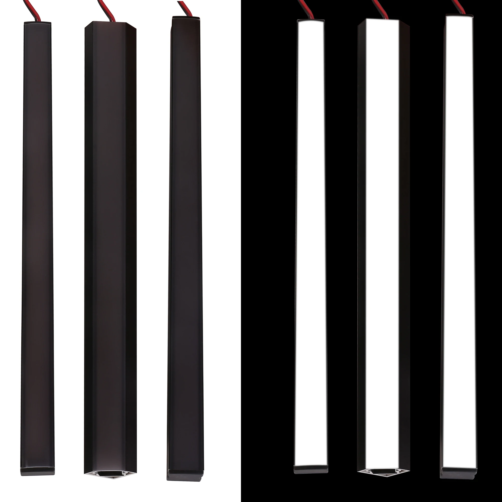 Hot sale small size 17mm U shape black led profile channel  with SMD2835 led strip for kitchen cabinet