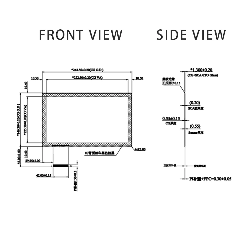 Custom Made 10.1inch Waterproof Usb Capacitive Touch Screen For Canon 5550i Copying Machine
