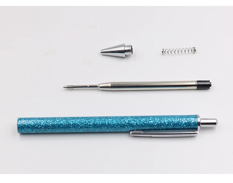 Wholesale Pretty Cute Pens Glitter Ballpoint Pens with Metal Barrel Retractable metal refill custom printed logo