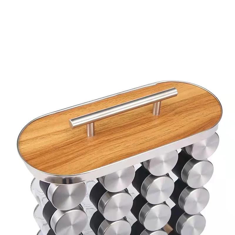 DS2190 Countertop Spice Rack Organizer with Jar Included Spices Standing Rack Shelf Holder 20 Jar Stainless Steel Spice Rack