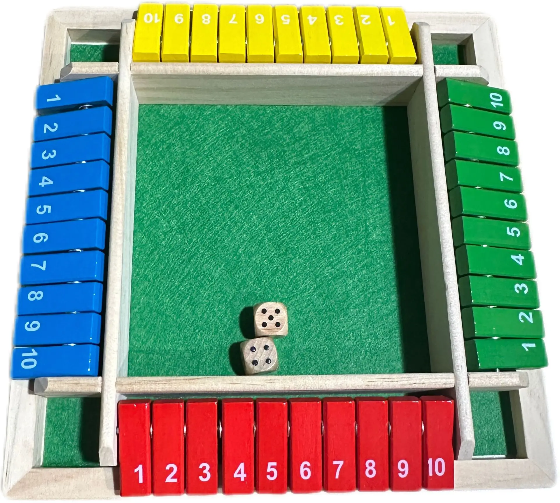 Four-Sided Flip Card Games Intellectual Educational Game Box Dice Toyswooden Number Board Games