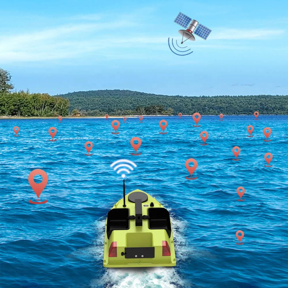 RISING 2024 New Manufacturer 99 Positioning 12000 mAh Battery 8 Hours Cruise Engineering ABS GPS 600M RC Fishing Bait Boat