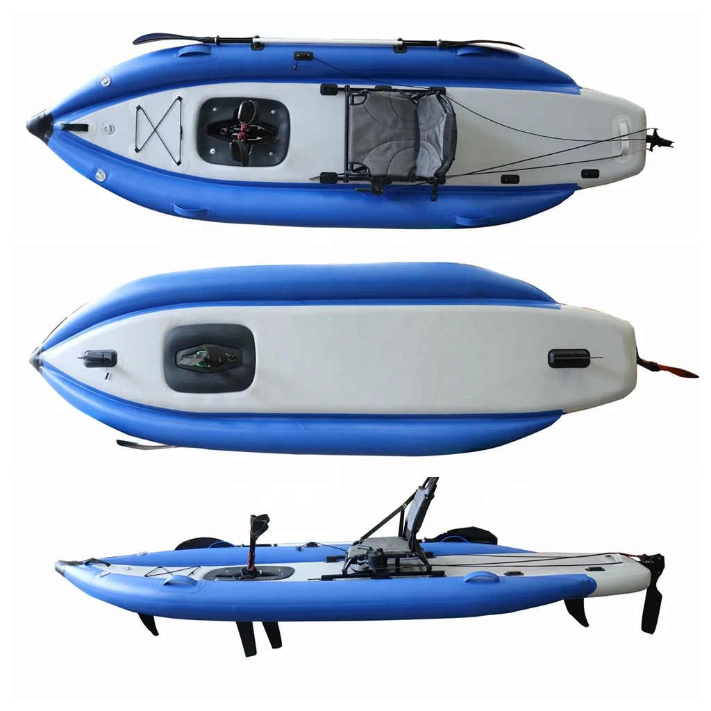 Vicking 2024 New Design 12 FT Single Person Sit On Top Inflatable Pedal Fishing Kayak PVC Material for Sale