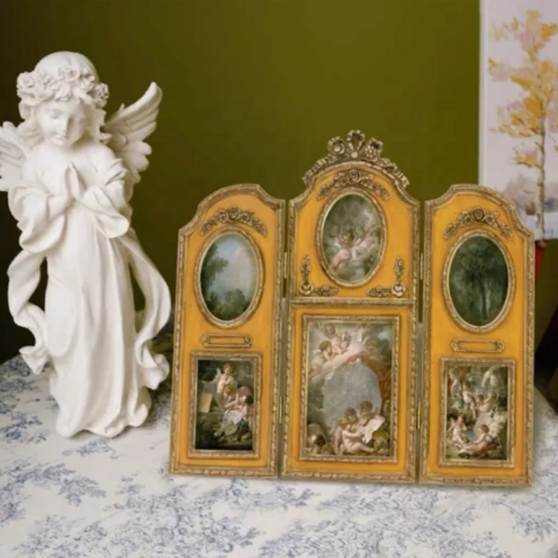 Light Luxury Retro Screen Decorative Painting Living Room Wall Hanging Literary Desktop Photo Frame Ornament Painting