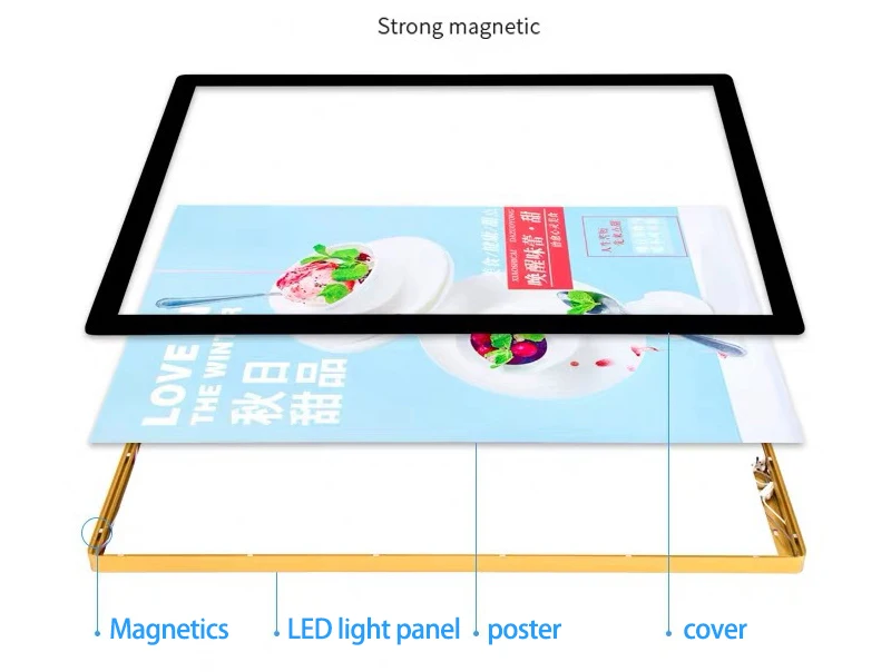 Indoor Advertising Led Light Box Aluminium Frame Billboard wall mounted easy install ultra thin LED backlight poster frame