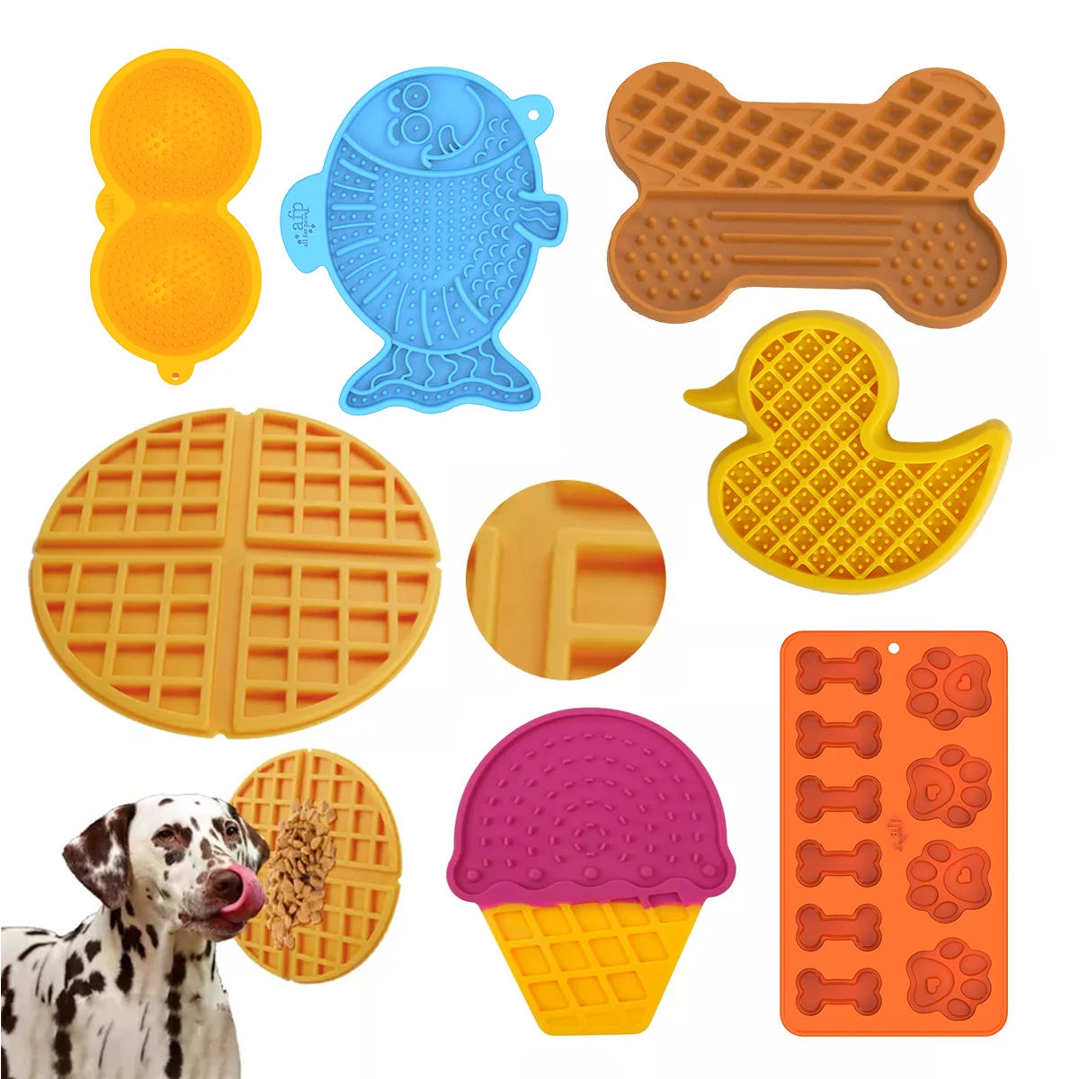 Factory custom non toxic silicone  Molds Pet Bath licking Pad Dog Lick Mat With Suction Cups