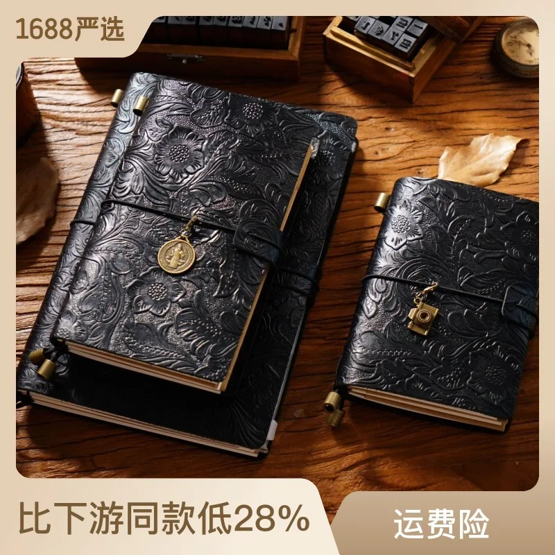 First layer cowhide travel Notebook Vintage Collection handmade loose-leaf book Magic Key Diary Gift