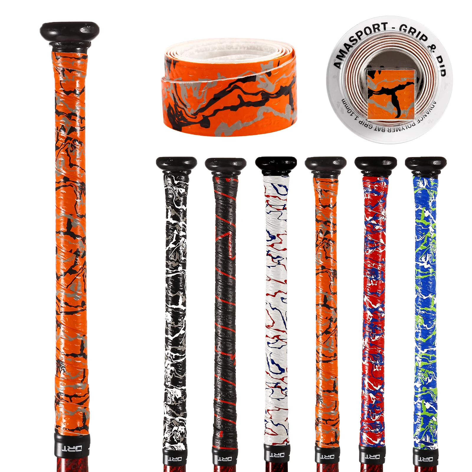 Orange Ready to Ship Factory Price Low MOQ Overgrips Baseball Bat Grip Tapes
